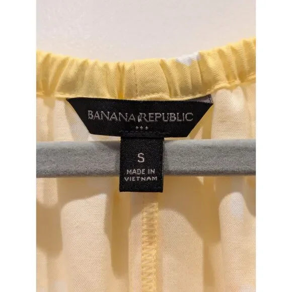 Banana Republic Yellow Floral Mini Dress S Cottagecore Coastal Summer Sundress - Picture 4 of 6